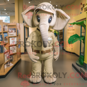 Tan Elephant maskot drakt...