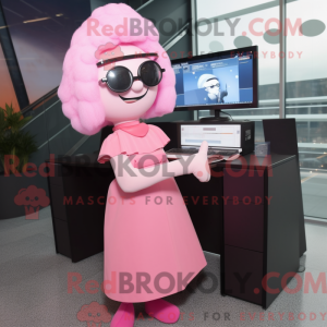 Pink Computer mascot...
