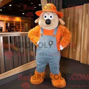 Orange Merino Sheep mascot...