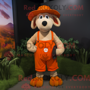 Orange Merino Sheep mascot...