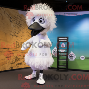 Wit Emu-mascottekostuum...