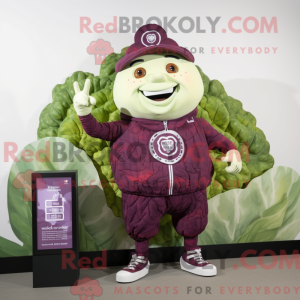 Maroon Cabbage mascot...