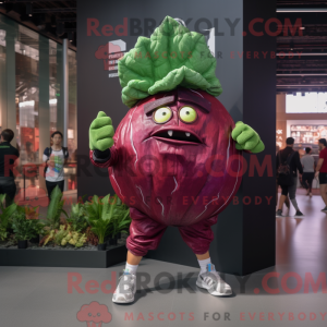 Maroon Cabbage mascot...