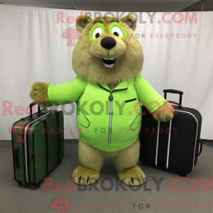 Lime Green Beaver mascot...