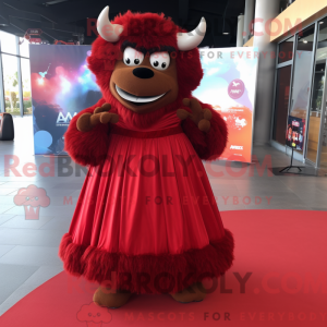 Red Yak-mascottekostuum...