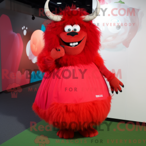 Red Yak mascot costume...