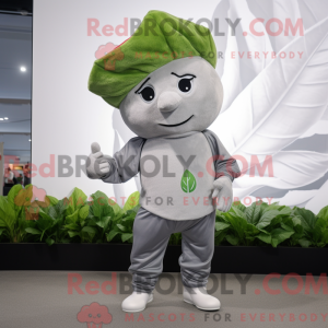 Sølv spinat maskot kostume...