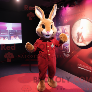 Maroon Wild Rabbit mascot...