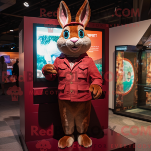 Maroon Wild Rabbit mascot...