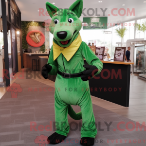 Green Dingo mascot costume...