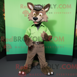 Grøn Dingo maskot kostume...