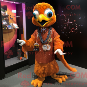 Orange Peacock mascot...