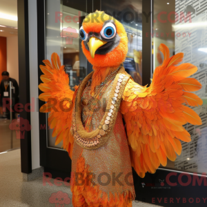 Orange Peacock maskot...