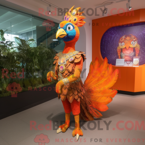Orange Peacock mascot...