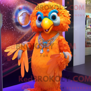 Orange Peacock mascot...