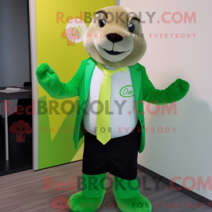Lime Green Otter mascot...