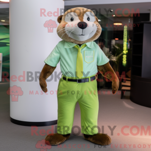 Lime Green Otter mascot...