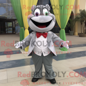 Gray Ceviche mascot costume...