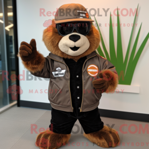Brun Beaver maskot kostume...