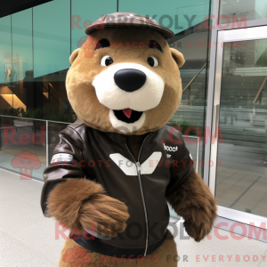 Brown Beaver mascot costume...