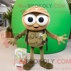 Olive Spider maskot kostume...
