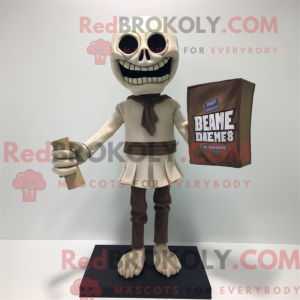 Beige Undead maskot kostume...