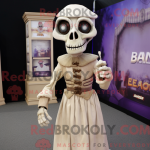 Beige Undead mascot costume...
