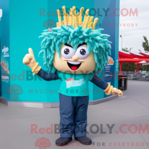 Teal French Fries mascot...