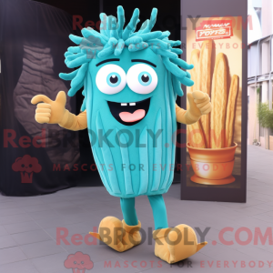 Teal French Fries mascot...