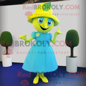 Cyan sitron maskot drakt...