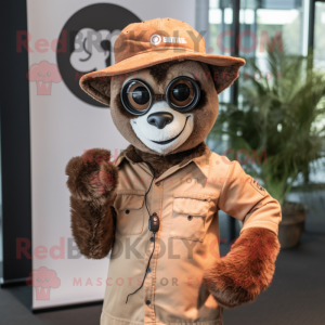 Brun Lemur maskot drakt...