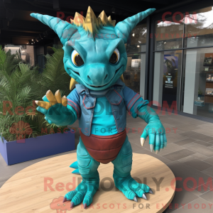 Turquoise Chupacabra mascot...