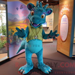 Turquoise Chupacabra mascot...