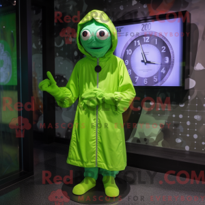 Lime Green Mime mascot...