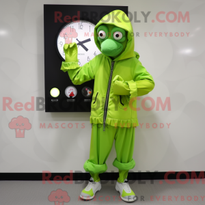 Lime Green Mime maskot...