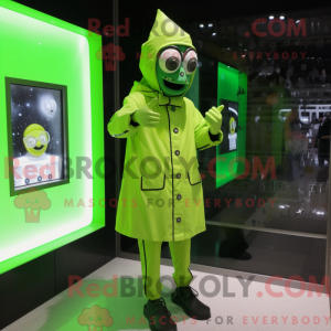 Lime Green Mime mascot...