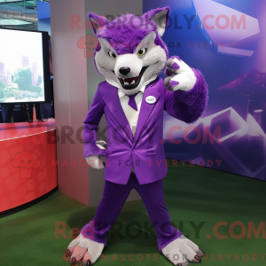 Lila Wolf Maskottchen...