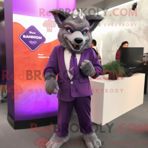 Purple Wolf mascot costume...