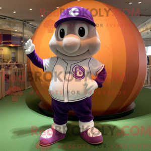 Purple Baseball Ball mascot...