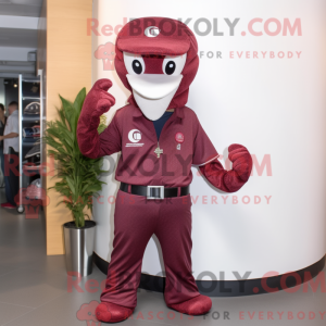 Maroon Snake mascot costume...