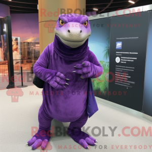 Purple Komodo Dragon mascot...