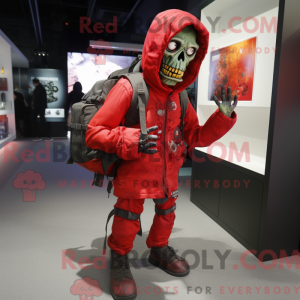 Red Zombie mascot costume...