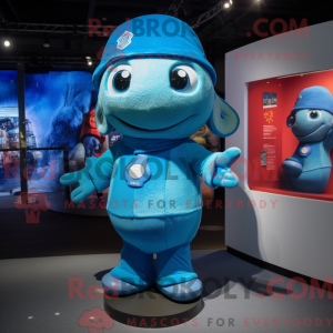 Blue Gyro mascot costume...