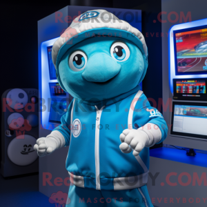 Blue Gyro mascot costume...