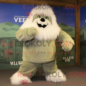 Olive Yeti mascot costume...
