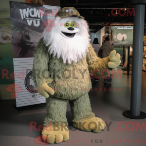 Oliven Yeti maskot kostume...