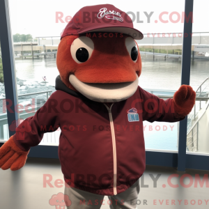 Maroon Salmon mascot...