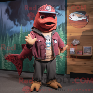 Maroon Salmon mascot...