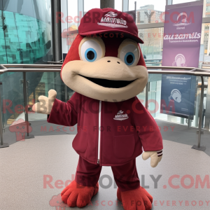 Maroon laks maskot drakt...