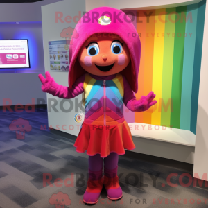 Magenta Rainbow Maskottchen...
